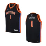 Youth New York Knicks 2022-23 City Edition Obi Toppin Black Jersey - 49Native