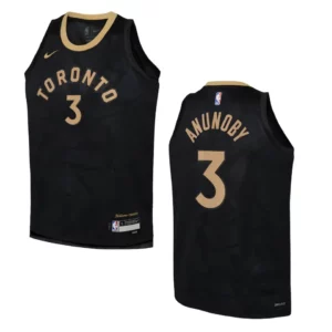 Youth Toronto Raptors 2022-23 City Edition OG Anunoby Black Jersey - 49Native