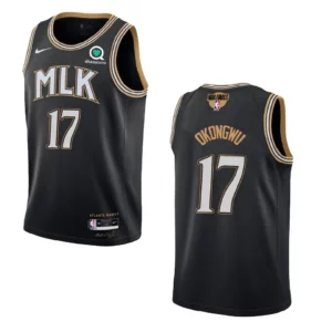 Onyeka Okongwu Hawks 2021 NBA Playoffs Bound Jersey Black - 49Native