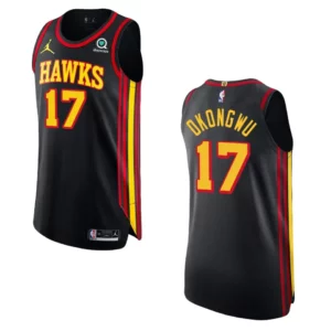 Atlanta Hawks Onyeka Okongwu Authentic Jersey Statement Black - 49Native