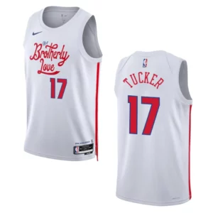 P.J. Tucker City Edition Philadelphia 76ers 2022-23 White Swingman Jersey - 49Native