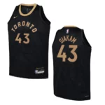 Youth Toronto Raptors 2022-23 City Edition Pascal Siakam Black Jersey - 49Native