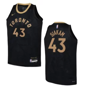 Youth Toronto Raptors 2022-23 City Edition Pascal Siakam Black Jersey - 49Native