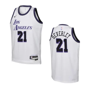 Youth Los Angeles Lakers 2022-23 City Edition Patrick Beverley White Jersey - 49Native