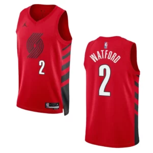 Portland Trail Blazers Trendon Watford 2022-23 Statement Edition Red Jersey Swingman - 49Native
