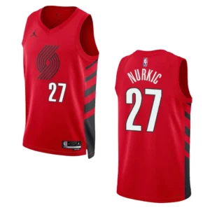 Portland Trail Blazers Jusuf Nurkic 2022-23 Statement Edition Red Jersey Swingman - 49Native