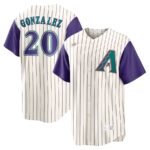 Luis Gonzalez Arizona Diamondbacks Nike Alternate Cooperstown Collection Player Jersey - Cream/Purple - 49Native