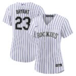 Kris Bryant Colorado Rockies Nike Women's Replica Player Jersey - White/Purple - 49Native