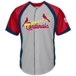 St. Louis Cardinals Big & Tall Colorblock Full-Button Jersey - Gray/Red - 49Native