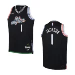 2022-23 Los Angeles Clippers Youth City Edition Reggie Jackson Black Jersey - 49Native