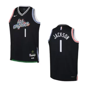 2022-23 Los Angeles Clippers Youth City Edition Reggie Jackson Black Jersey - 49Native