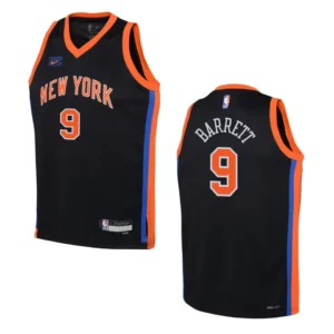 Youth New York Knicks 2022-23 City Edition RJ Barrett Black Jersey - 49Native