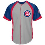 Chicago Cubs Big & Tall Colorblock Full-Button Jersey - Gray/Royal - 49Native