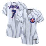 Dansby Swanson Chicago Cubs Nike Women's Home Replica Player Jersey - White/Royal - 49Native