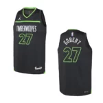 Youth Minnesota Timberwolves 2022-23 Statement Edition Rudy Gobert Black Jersey - 49Native
