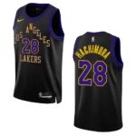 Rui Hachimura City Edition Los Angeles Lakers 2023-24 Black Swingman Jersey - 49Native