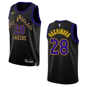 Rui Hachimura City Edition Los Angeles Lakers 2023-24 Black Swingman Jersey - 49Native