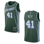 Detroit Pistons Saddiq Bey 2022-23 City Edition Green Swingman Jersey - 49Native