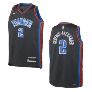 2022-23 Oklahoma City Thunder Youth City Edition Shai Gilgeous-Alexander Grey Jersey - 49Native