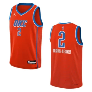 Oklahoma City Thunder 2022-23 Statement Edition Youth Shai Gilgeous-Alexander Orange Jersey - 49Native