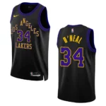 Shaquille O'Neal City Edition Los Angeles Lakers 2023-24 Black Swingman Jersey - 49Native
