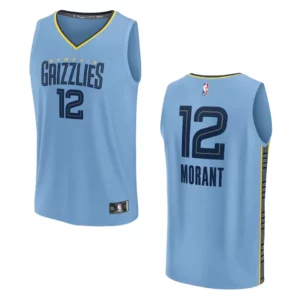 Memphis Grizzlies Fast Break Ja Morant 2022-23 Statement Light Blue Jersey - 49Native