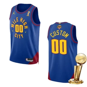 Denver Nuggets 2023 NBA Finals Champions Custom Statement Blue Jersey - 49Native