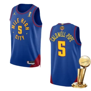 Denver Nuggets 2023 NBA Finals Champions Kentavious Caldwell-Pope Statement Blue Jersey - 49Native