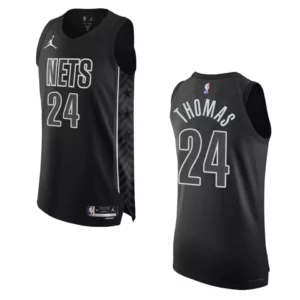 2022-23 Statement Edition Brooklyn Nets Cam Thomas Black Authentic Jersey - 49Native
