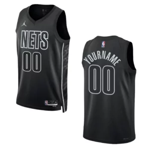 2022-23 Statement Edition Brooklyn Nets Custom Black Swingman Jersey - 49Native