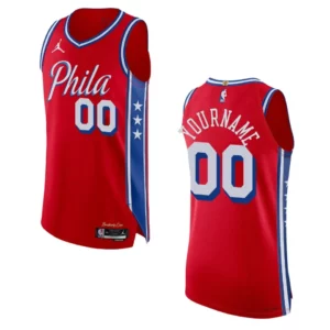 2022-23 Statement Edition Philadelphia 76ers Custom Red Jersey - 49Native