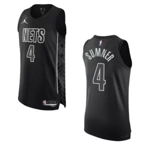 2022-23 Statement Edition Brooklyn Nets Edmond Sumner Black Authentic Jersey - 49Native