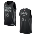 2022-23 Statement Edition Brooklyn Nets Edmond Sumner Black Swingman Jersey - 49Native