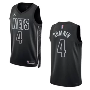 2022-23 Statement Edition Brooklyn Nets Edmond Sumner Black Swingman Jersey - 49Native