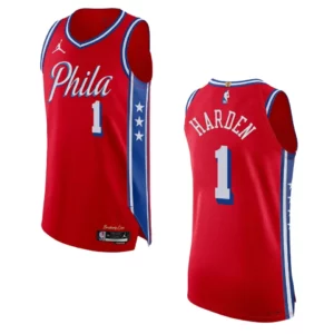 2022-23 Statement Edition Philadelphia 76ers James Harden Red Jersey - 49Native