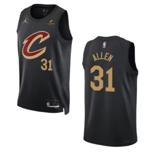 2022-23 Statement Edition Cleveland Cavaliers Jarrett Allen Black Swingman Jersey - 49Native