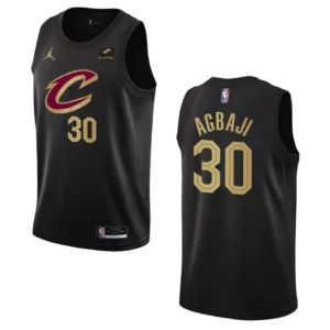 2022-23 Statement Edition Cleveland Cavaliers Ochai Agbaji Black Swingman Jersey - 49Native