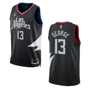 2022-23 Statement Edition Los Angeles Clippers Paul George Black Swingman Jersey - 49Native