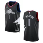 2022-23 Statement Edition Los Angeles Clippers Reggie Jackson Black Swingman Jersey - 49Native