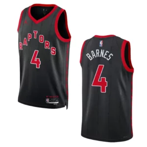 2022-23 Statement Edition Toronto Raptors Scottie Barnes Black Swingman Jersey - 49Native