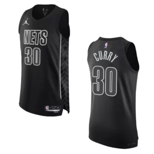 2022-23 Statement Edition Brooklyn Nets Seth Curry Black Authentic Jersey - 49Native