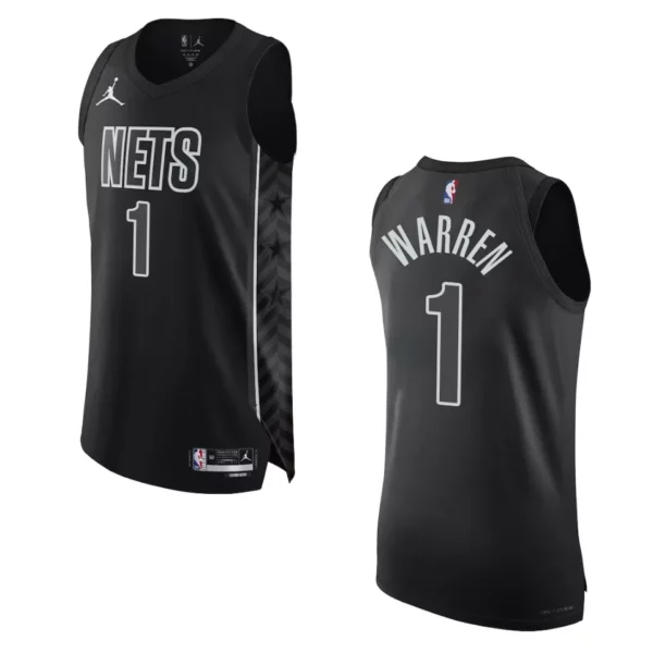 2022-23 Statement Edition Brooklyn Nets T.J Warren Black Authentic Jersey - 49Native