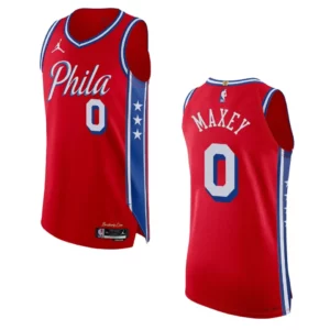 2022-23 Statement Edition Philadelphia 76ers Tyrese Maxey Red Jersey - 49Native
