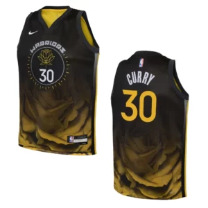 Youth Golden State Warriors 2022-23 City Edition Stephen Curry Black Jersey - 49Native