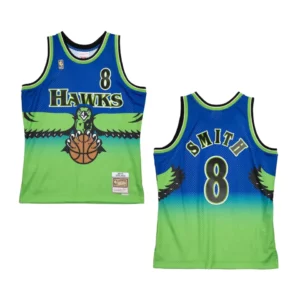 Steve Smith Atlanta Hawks 1996-97 Reload 2.0 Hardwood Classics Jersey Blue - 49Native