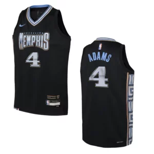 Youth Memphis Grizzlies 2022-23 City Edition Steven Adams Black Jersey - 49Native