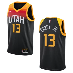 Utah Jazz City Edition Vernon Carey Jr. 2022-23 Swingman Black Jersey - 49Native