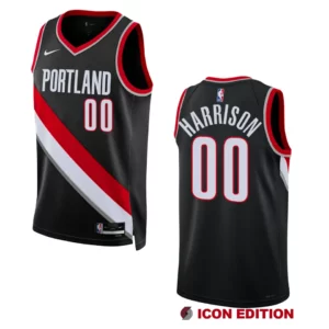 Portland Trail Blazers Icon Edition Shaquille Harrison 2022-23 Swingman Black Jersey - 49Native
