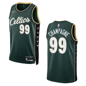 Boston Celtics City Edition Justin Champagnie 2022-23 Swingman Green Jersey - 49Native