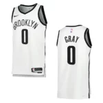 Brooklyn Nets Icon Edition RaiQuan Gray 2022-23 Swingman White Jersey - 49Native